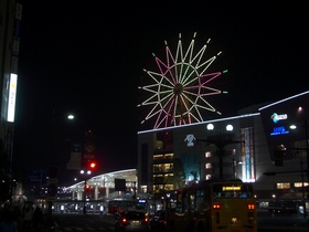 夜の鹿児島中央駅