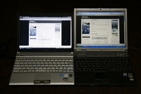 dynabook SS RX1/W7A(左)とLaVie GタイプJ(右)