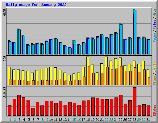 Daily usage for January 2022