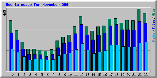 Hourly usage for November 2004