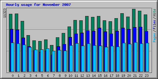 Hourly usage for November 2007