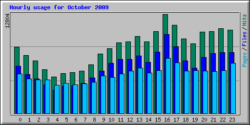 Hourly usage for October 2009
