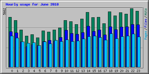 Hourly usage for June 2010