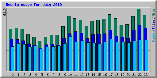 Hourly usage for July 2010