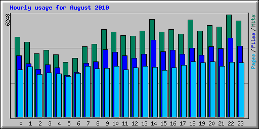 Hourly usage for August 2010