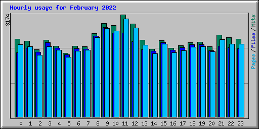 Hourly usage for February 2022