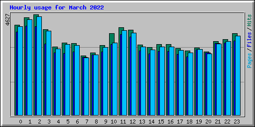 Hourly usage for March 2022