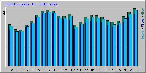 Hourly usage for July 2022